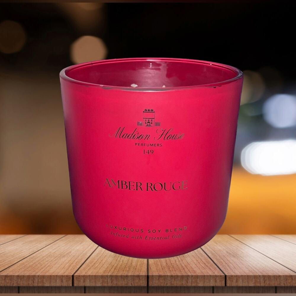 NEW! Madison House Perfumers 149 Amber Rouge Candle 12oz